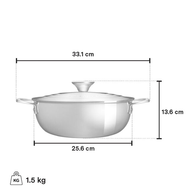 Cocotte à risotto en acier inoxydable, view 2